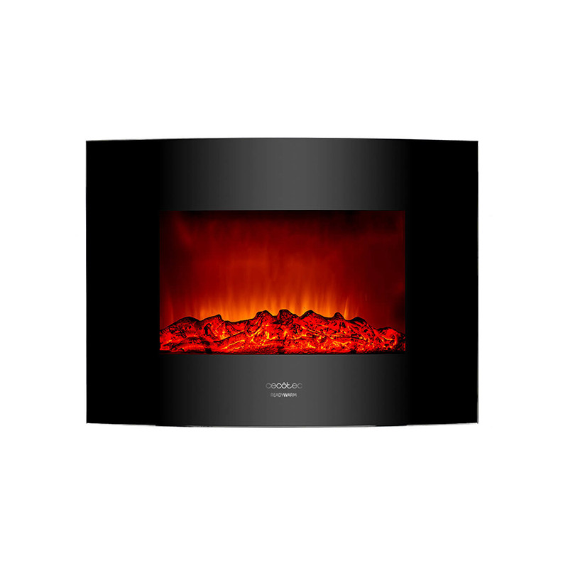 decorative electric chimney breast cecotec warm 2200 curved flames 2000w black