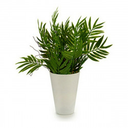 plant pot white green plastic 13 x 25 x 13 cm