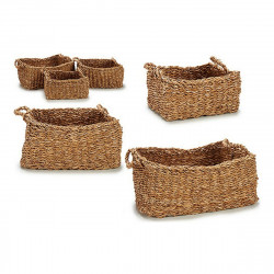 Set of Baskets 3 Pieces With handles Brown 10 L 7 L 18 L
