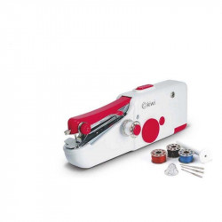 macchina da cucire a mano portatile da viaggio kiwi 220-240 v 50-60 hz rosso bianco