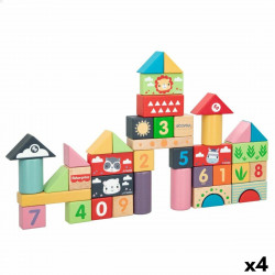 Stacking Blocks Fisher Price 40 Pieces 9 x 1,5 x 3 cm (4 Units)