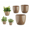 set di vasi marrone argilla 3 pezzi 22 5 x 18 5 x 22 5 cm