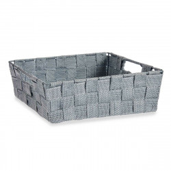 basket braiding 23 x 8 x 27 cm grey cloth