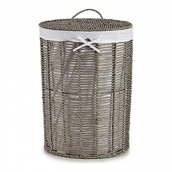 laundry basket grey cloth wicker 2 pieces 44 x 56 x 44 cm 39 x 39 x 50 5 cm