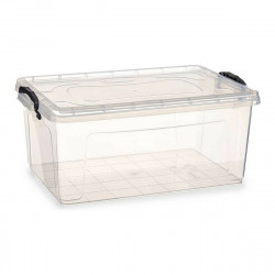 storage box with lid transparent plastic 22 l 32 x 20 5 x 50 cm