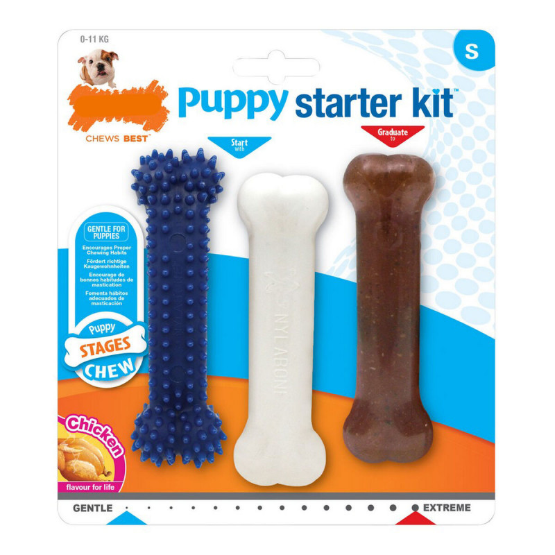 dog chewing toy nylabone extreme chew starter kit puppies chicken nylon thermoplastic 3 pcs