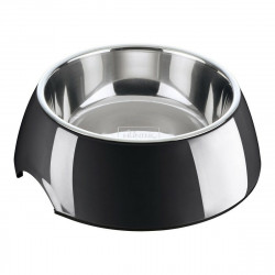 Dog Feeder Hunter Melamin Stainless steel Black 160 ml (14,5 x 14,5 x 7 cm)