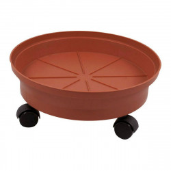 underplate green time brown plastic with wheels ø 28 x 12 5 cm