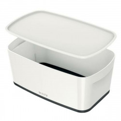 storage box with lid leitz mybox wow white black abs 31 8 x 12 8 x 19 1 cm