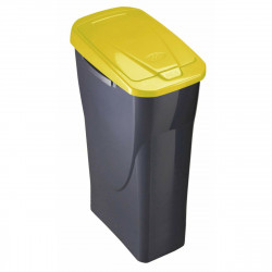 poubelle recyclage mondex ecobin jaune avec couvercle 25 l