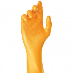 disposable gloves juba grippaz box powder-free orange nitrile 50 units