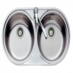 sink with two basins teka eline 80cm inox