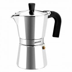 italian coffee pot monix m620003 aluminium metal 3 cups 3 units
