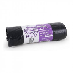 rubbish bags eco green time 50 l black 15 uds