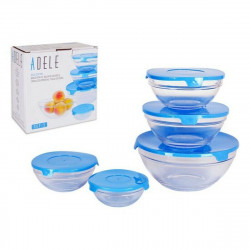 bowl adele with lid stackable 5 pieces blue 5 units