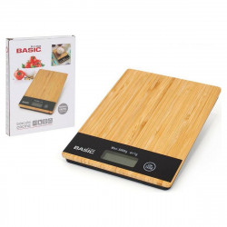 kitchen scale basic home basic digital squared bamboo 20 3 x 15 3 x 1 8 cm