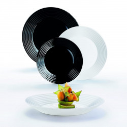 Tableware Luminarc 1900 Glass Black and white (18 Pieces)