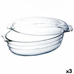 plat à gratin Ô cuisine ocuisine vidrio avec couvercle 3 l 1 1 l transparent verre 3 unités