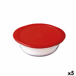 panier-repas rond avec couvercle Ô cuisine cook & store rouge 350 ml 15 x 15 x 5 cm silicone verre 5 unités