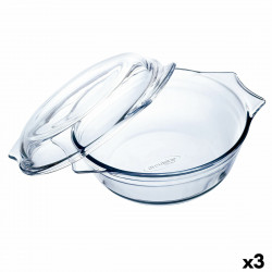 plat de four Ô cuisine avec couvercle 21 5 x 18 x 8 5 cm transparent verre 3 unités