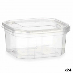 boîte à repas rectangulaire avec couvercle transparent polypropylène 370 ml 10 7 x 5 5 x 11 7 cm 24 unités