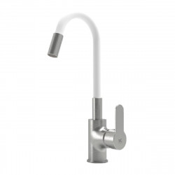 single handle sink mixer tap white stainless steel brass
