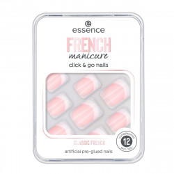 false nails essence click & go nails 01-classic french french manicure 12 units