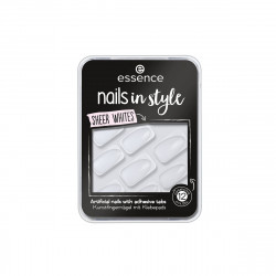 faux ongles essence nails in style 11-sheer whites 12 unités