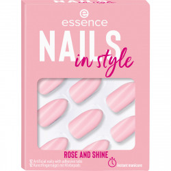 false nails essence nails in style 12 pieces n 14-rose and shine