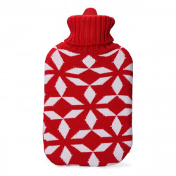 hot water bottle edm red white wool 2 l